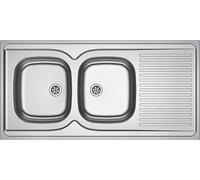 Evier à poser - inox 120 x 60 cm - 2 cuves + 1 égouttoir FRANKE