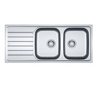 Franke Évier à encastrer 006464 - 80 cm inox avec siphon - Inox Dekor G