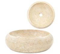 vidaXL Évier 142767 – 40 x 12 cm – Marbre crème