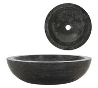 vidaXL Évier Marbre Noir Pierre Naturelle Lave-Mains Lavabo Salle de Bain 142774