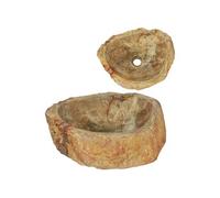 Evier Pierre Fossile Lave-Mains Lavabo Vasque Salle de Bain Intérieur vidaXL