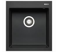 Évier 46x50cm Encastré Istros Trou de Robinet 45cm Armoire 1 Lavabo Graphite