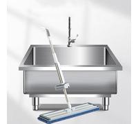 Évier À Balais En Acier Inoxydable, Usage Commercial,Sur Pied,For Une Utilisation Intérieure Et Extérieure,Convient Aux Garages,Seaux À Balais Domestiques,Buanderies(50x100cm/19.7x39.4in)