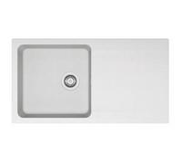 Evier à encaster en tectonite 1 cuve et 1 égouttoir Orion blanc artic FRANKE