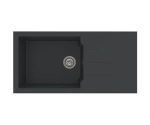 Evier à encaster - Résine - Noir pailleté - 1 grand bac - 100 x 50 cm - ALOA - STRADOUR