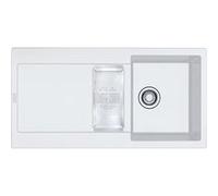 Evier à encastrer 1 bac et demi FRANKE Maris Fragranit avec vidage manuel Blanc artic 1 G