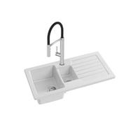 Evier à encastrer 1 bac et demi Gaspard + robinet cuisine Raphaël