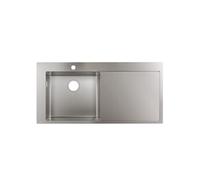 Evier à encastrer 1 bac S71 450 avec égouttoir à droite avec vidage manuel inox