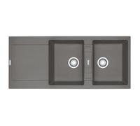 Franke Évier de synthèse Maris MRG621 – À encastrer, 2 cuves + égouttoir, coloris Stone