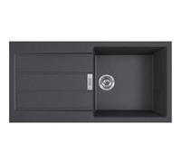 Evier à encastrer 60cm manuel carbone avec siphon Franke 842143 noir G