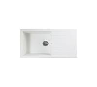 Evier a encastrer CUBE, en SMC BLANC UNI - 17, 1 bac, dim. 100 * 50 cm, vidage manuel