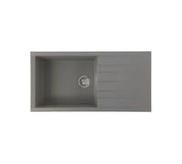 Evier a encastrer CUBE, en SMC GRIS BETON - 16, 1 bac, dim. 100 * 50 cm, vidage manuel