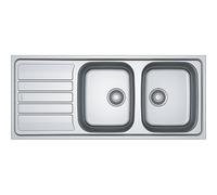 Évier à encastrer inox lisse 2 cuve 1 égouttoir 1160 x 500 mm FLN 621 FRANKE