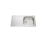 EWI Evier cuisine a encastrer 1 grand bac + 1 ?gouttoir Quartz - Inox - 100 x 50 cm