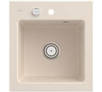 Villeroy & Boch Subway 45 XS évier encastrable 678102FU avec garniture de vidage et commande excentrique, 475 x 510 mm, Ivoire