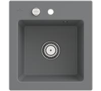 Villeroy & Boch Subway 45 XS évier encastrable 678102SL avec garniture de vidage et commande excentrique, 475 x 510 mm, Stone