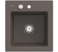 Villeroy & Boch Subway 45 XS évier encastrable 678102TR avec garniture de vidage et commande excentrique, 475 x 510 mm, Bois