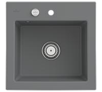 Villeroy und Boch Subway 50 S évier à encastrer 331502SL avec garniture de vidage , commande excentrique, 525 x 510 mm, pierre CeramicPlus