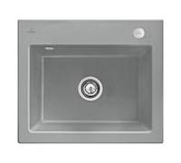 Villeroy und Boch Subway 60 S évier à encastrer 330902SL avec garniture de vidage , commande excentrique, 600 x 510 mm, pierre CeramicPlus