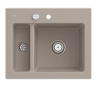 Villeroy und Boch Subway 60 XM évier encastrable 678002AM avec garniture de vidage , commande excentrique, 620 x 510 mm, amande CeramicPlus
