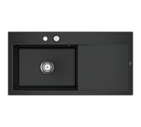 Villeroy und Boch Subway Évier à encastrer Style 60 336202S5 vasque à gauche, garniture de vidange avec commande excentrique, 1000 x 510 mm, ébène