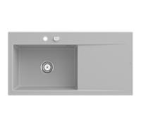 Villeroy und Boch Subway Évier encastrable Style 60 336202SM vasque à gauche, garniture de vidange avec commande excentrique, 1000 x 510 mm, Steam