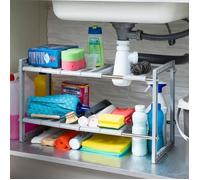 Évier à Étagère Extensible - InnovaGoods - Shibblek - 2 Étagères - Gris - Multifonctionnel
