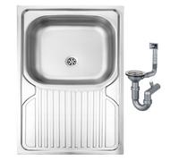 Évier à poser 1 bac 80x60 cm décor avec siphon Apollo