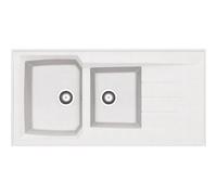 Évier à poser 2 cuves + 1 égouttoir 120 cm Blanc Montréal MODERNA