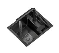 Évier À Une Cuve En Acier Inoxydable, Évier De Cuisine Encastré, Évier Sous Plan, Évier De Bar Avec Couvercle, Augmente L'Espace De Cuisine (Peut Servir De Table À Découp-42x43cm (16.53x16.92in)