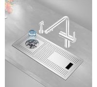 Évier Acier Inoxydable avec Rinceur de Verres, Lave-gobelets pour Évier de Cuisine Encastrable, Composants de Drainage, Utilisé Dans Les Bars, Cafés, Cuisines