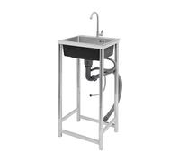 Évier autonome en acier inoxydable 304, 45 x 41 x 75 cm, avec robinet et vide, charge de 50 kg, revêtement anti-condensation, pour cuisine, camping, garage