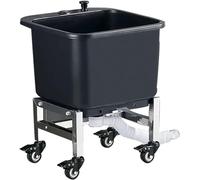 Évier autoportant commercial avec rouleaux, lavabo de service en plastique avec bouchon de vidange, seaux à franges domestiques pour balcon, salle de bain, cuisine, restaurant, affaires, extérieur