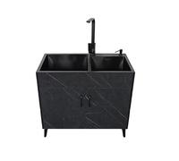 Évier Autoportant Commercial, Évier Utilitaire Avec Meuble, Ensemble Évier De Cuisine Professionnelle Pour Restaurant, Pour Intérieur Et Extérieur, Garage, Buanderie/Cellier, Avec Tuyaux D'Eau Chaude