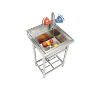 VEVOR Évier Cuisine Utilitaire Commercial en Acier Inoxydable, Petit Évier Autoportant à Cuve Simple avec Robinet, pour Garage, Restaurant, Blanchisserie, Cuisine, Salle de Bain 55 x 50 x 95 cm