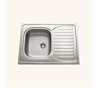 Évier bandeau à poser inox NINO 1 bac 1 égouttoir - 80 cm