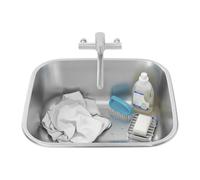 Évier Buanderie Inox 50x45x20cm 30L avec Robinet - Bac Lessive Mural 201 Inoxydable 250°C - Évier Laverie sur Pied 2.6kg Argent pour Garage Jardin Balcon Buanderie