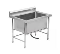 Evier Buanderie Inox Exterieur pour le lavage, Évier Inox de Cuisine 1 Bac Professionnel, Extérieur Évier De Jardin(100X60X80cm/39.3X23.6X31.4in,Depth: 40cm/15.7in)