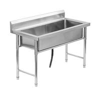 Evier Buanderie Inox Exterieur pour le lavage, Évier Inox de Cuisine 1 Bac Professionnel, Extérieur Évier De Jardin(100X50X80cm/39.3X 19.6X 31.4in,Depth: 25cm/9.8in)