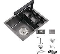 Evier Camping Car Invisible Inoxydable, Lavabo de Camping Cuisine avec Système de Levage et de Pliage, Idéal pour La Cuisine, Le Bar, Les Caravanes et Les Mobil Homes(30x45x23cm/11.8x17.7x9in)