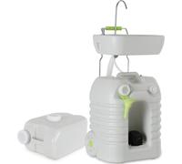 Evier Camping Portable Robinet Lavabo Reservoir Eau 45L Hygiene avec Bidon Set
