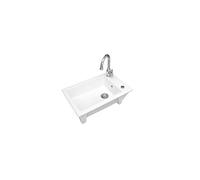 Evier Céramique à encastrer Lingot Blanc 1 Cuve Blanc G
