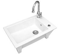 Evier Céramique à encastrer Lingot Blanc 1 Cuve Blanc