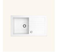 Evier céramique blanc CELESTIN 1 bac 1 égouttoir