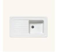 Evier céramique blanc Ewi IRÈNE 1 bac 1 égouttoir 500x900