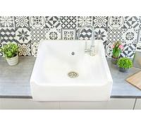 Evier Céramique Timbre D'office 1 Bac Vintage Blanc 60cm