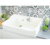 Evier de cuisine GENERIQUE Evier Céramique Timbre D'office Tradition Blanc 80cm