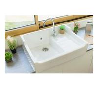 Evier de cuisine GENERIQUE Evier Céramique Timbre D'office Tradition Blanc 80cm