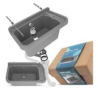 Évier Commercial a Chambre Industriel avec étagère Profond Extérieur Lave-Mains Jardin Garage Buanderie Salle de Bains Usine Monochambre 50 x 34 x 21 cm Gris