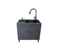 Évier Commercial De Cuisine, Évier Utilitaire Extérieur, Évier De Buanderie Avec Meuble, Robinet Haut En Acier Inoxydable, Pour Salle De Bain, Restaurant, Cuisine Intérieure, Buanderie, Garage, Sous-